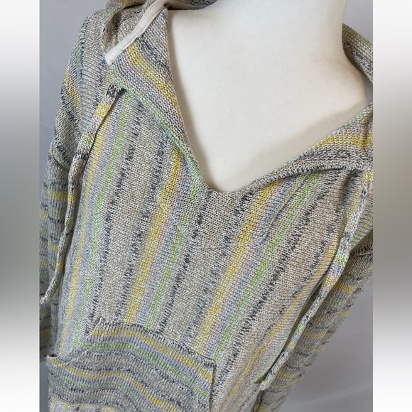 Earthbound Drug Rug Soft Pullover Knit Hooded Rainbow Color Top Woman’s Size L - Picture 6 of 15